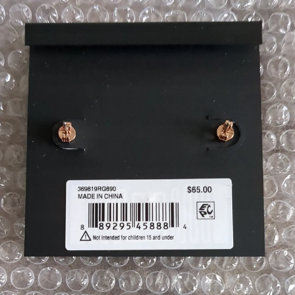 Coach Gold Stud Earrings Circular Design *NEW* - Picture 2 of 3